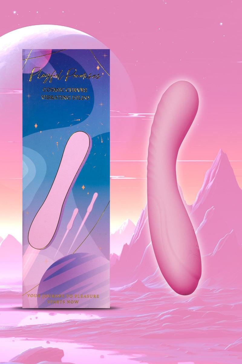 playful promises Cosmic Curves Vibrating Dildo With 10 Vibrating Settings