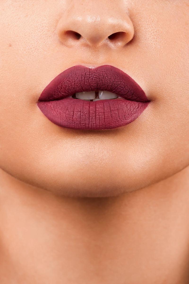 Playful Promises Dark Berry Red Klaw Transfer Resistant Long Lasting Matte Liquid Lipstick