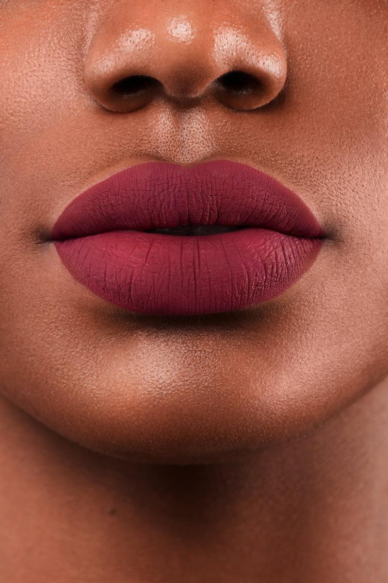 Playful Promises Dark Berry Red Klaw Transfer Resistant Long Lasting Matte Liquid Lipstick