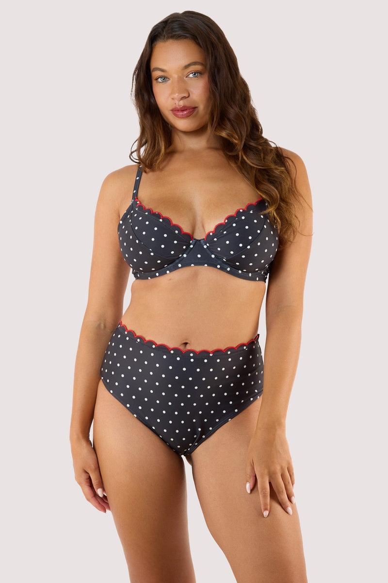 Playful Promises Dottie Polka Dot Scallop High Waist Brief