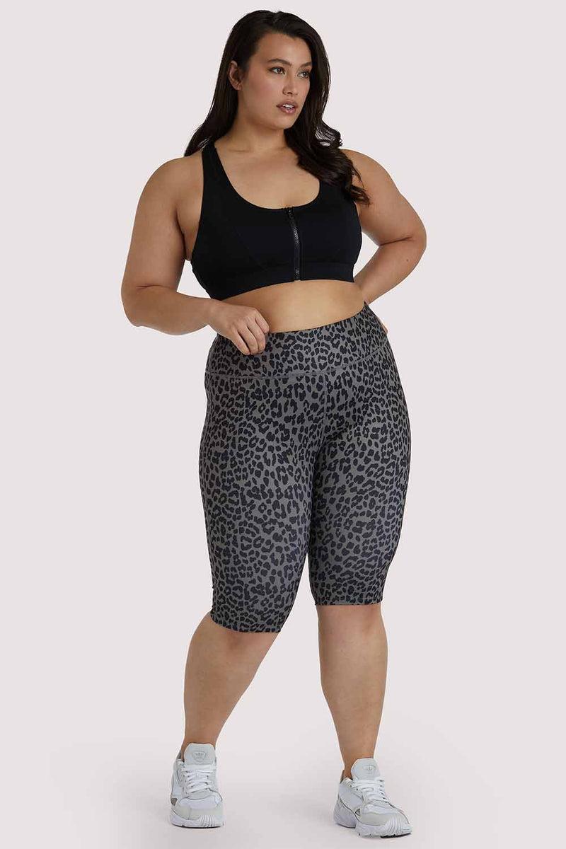 Playful Promises Eco Dusty Olive Leopard Curve Shorts