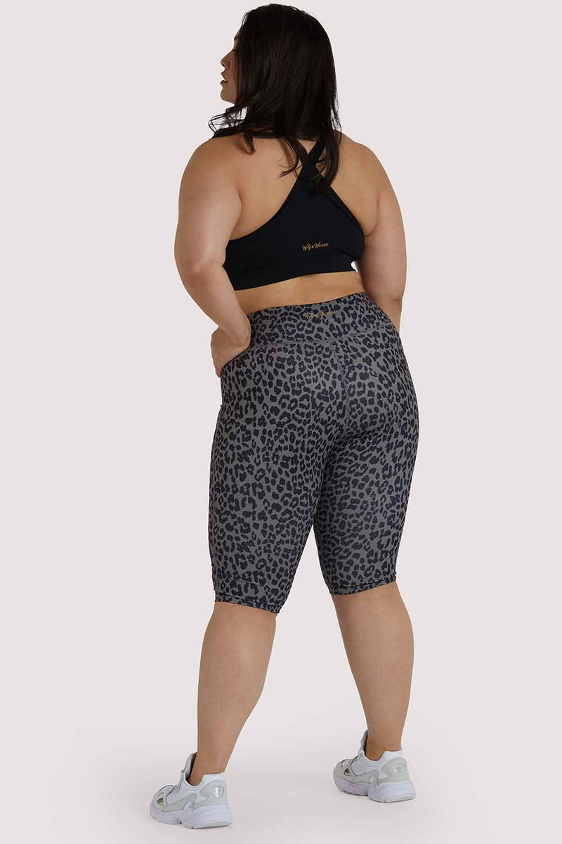 Playful Promises Eco Dusty Olive Leopard Curve Shorts