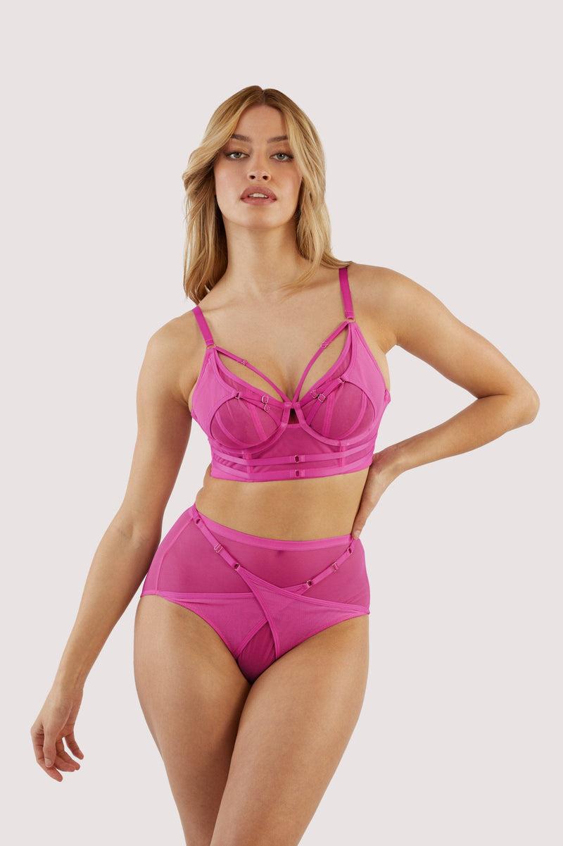 Playful Promises Eddie Magenta Crossover Wrap High Waist Brief