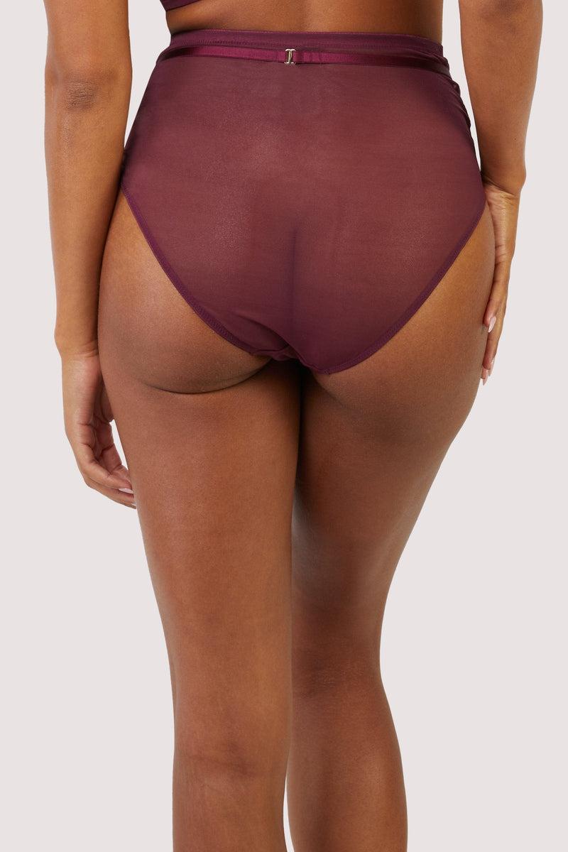 Playful Promises Eddie Wine Crossover High Waist Brief