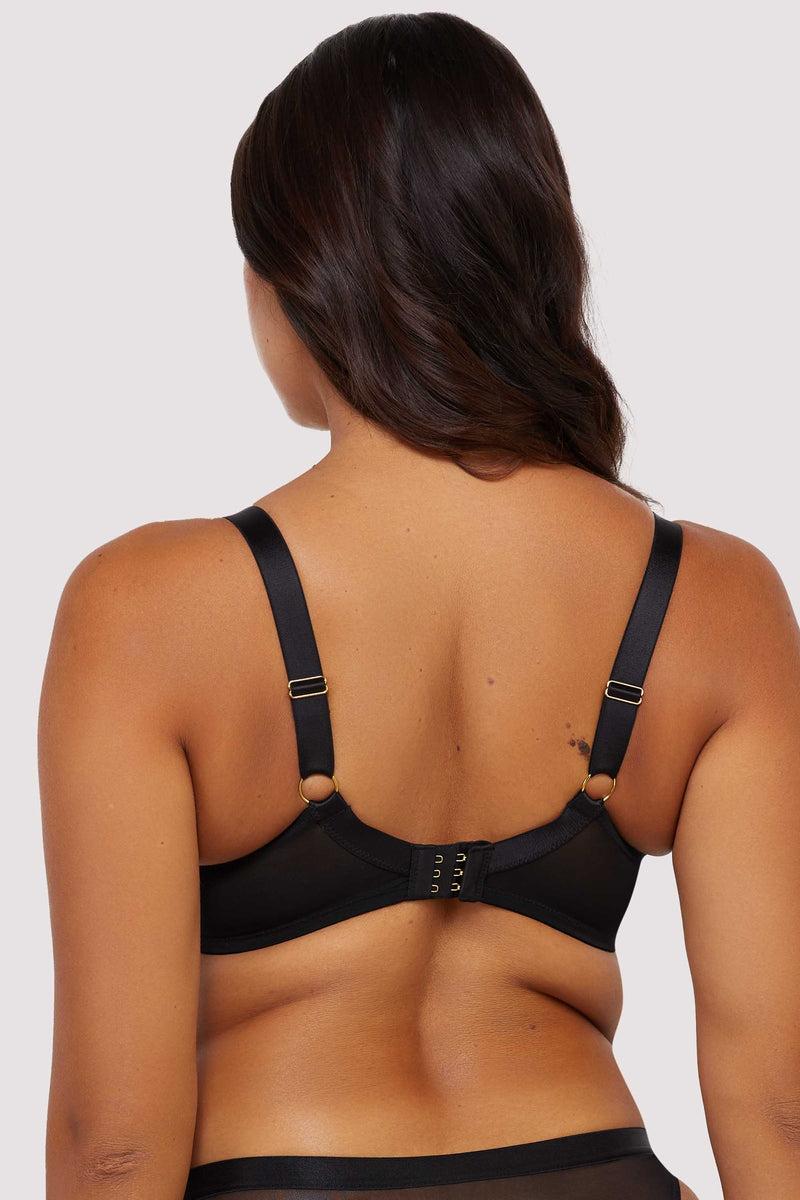 Playful Promises Eleanor Black Strappy Embroidery Balconette Bra