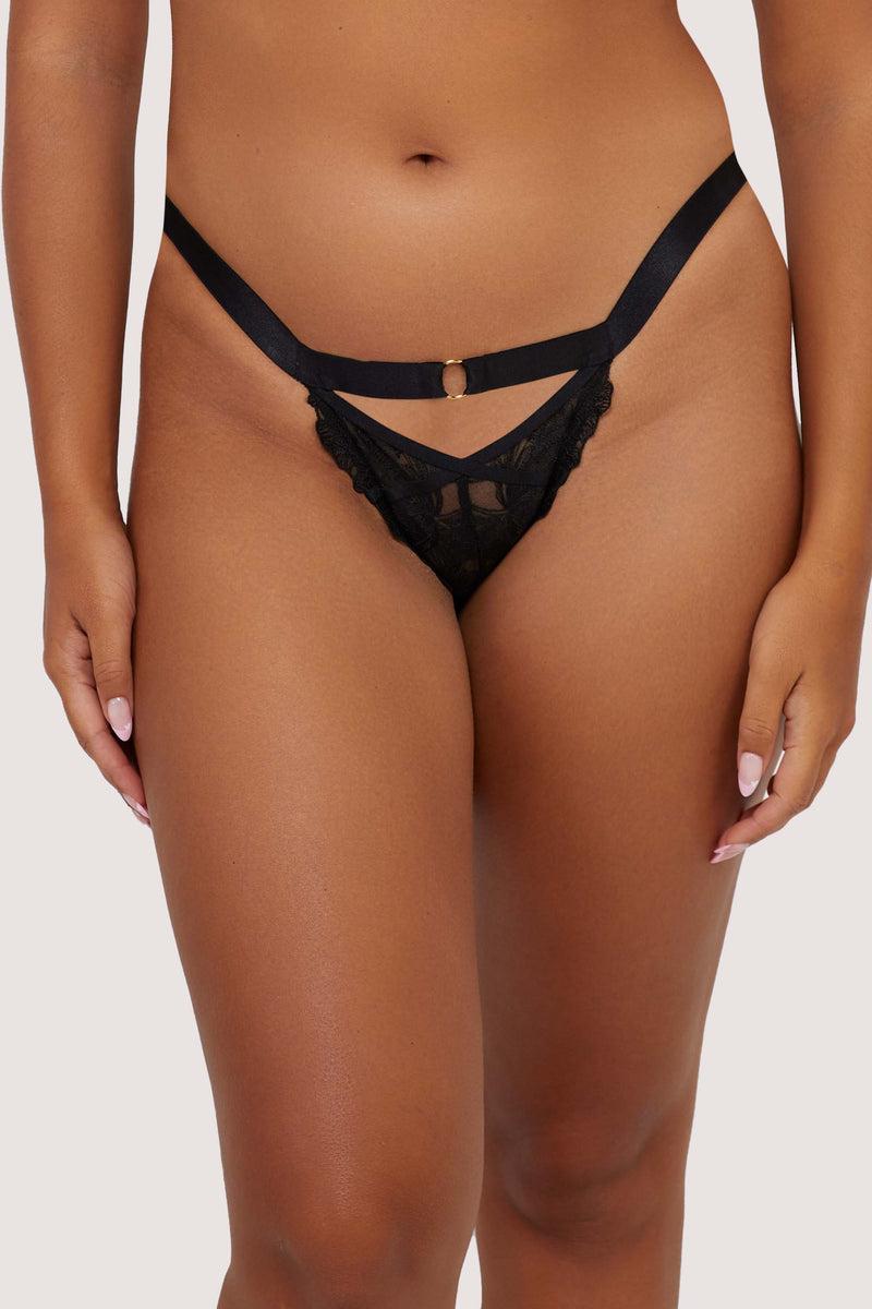 playful promises Eleanor Black Strappy Embroidery Brief