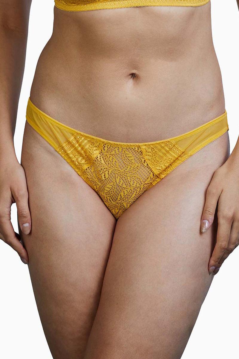 playful promises Emma Mustard Yellow Brazilian Lace Brief