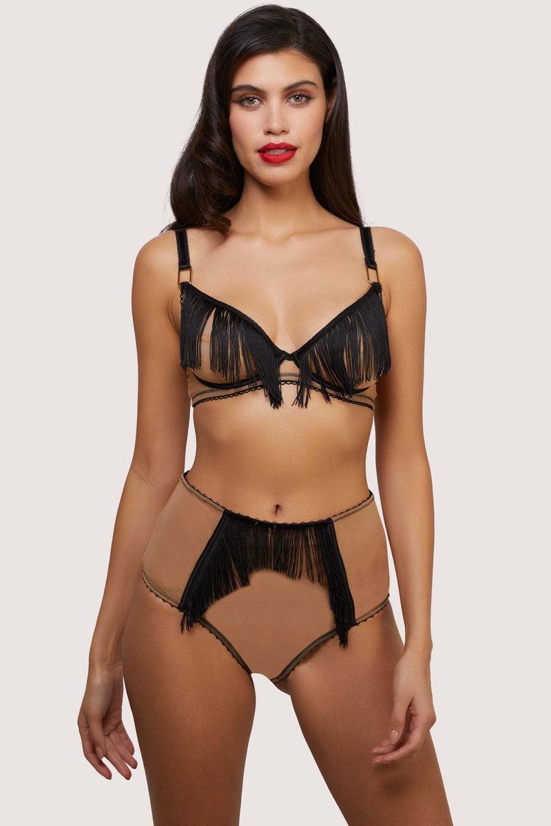 Playful Promises Esme Illusion Net And Fringe High Waisted Brief