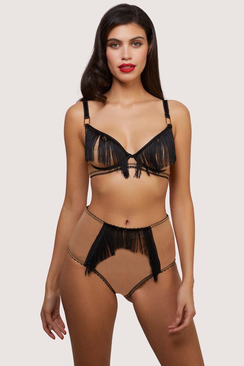 Playful Promises Esme Illusion Net And Fringe Push Up Plunge Bra