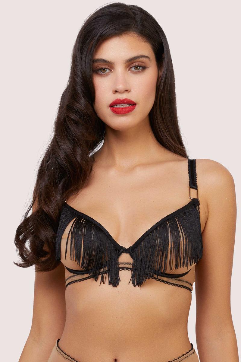 playful promises Esme Illusion Net and Fringe Push Up Plunge Bra