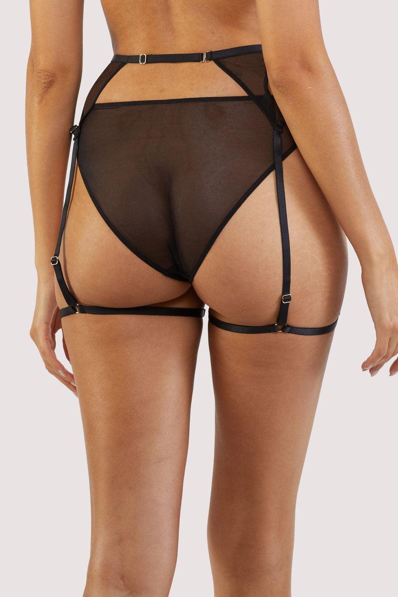 Playful Promises Fairfield Black Lace Suspender Belt