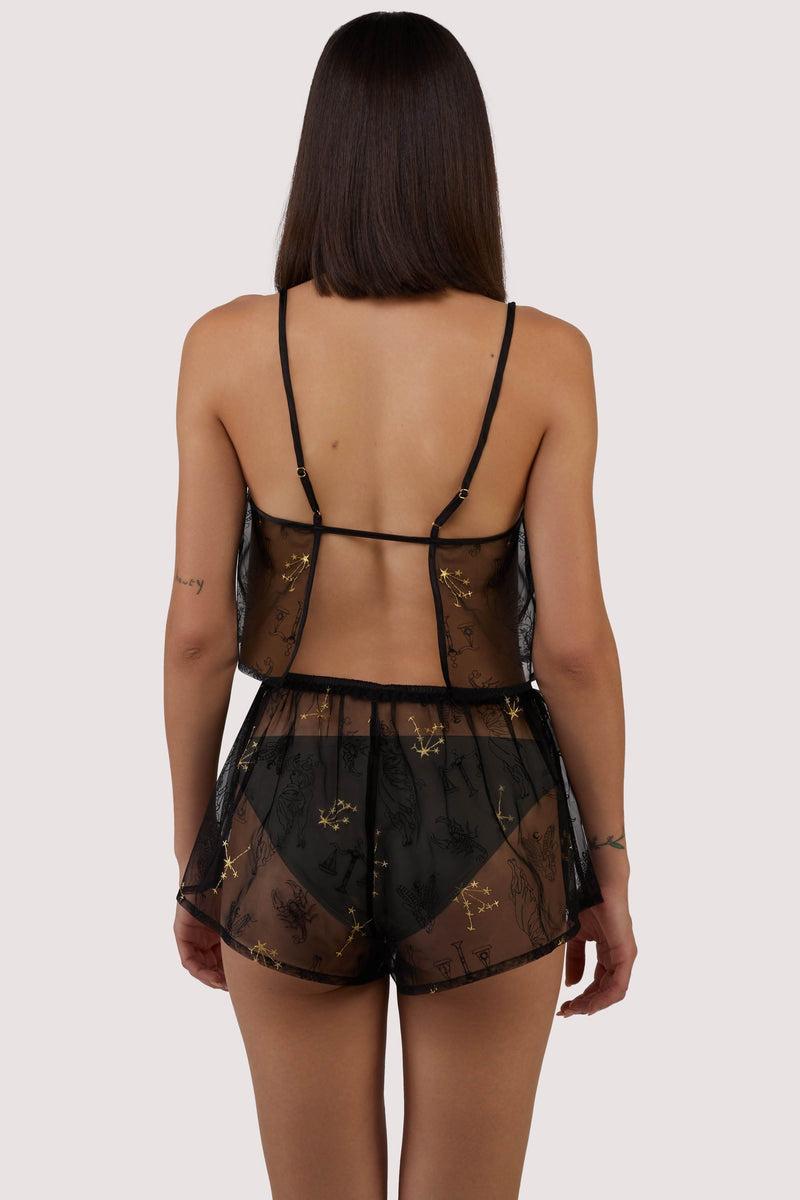 Playful Promises Faith Astrology Embroidery Sheer Cami Set
