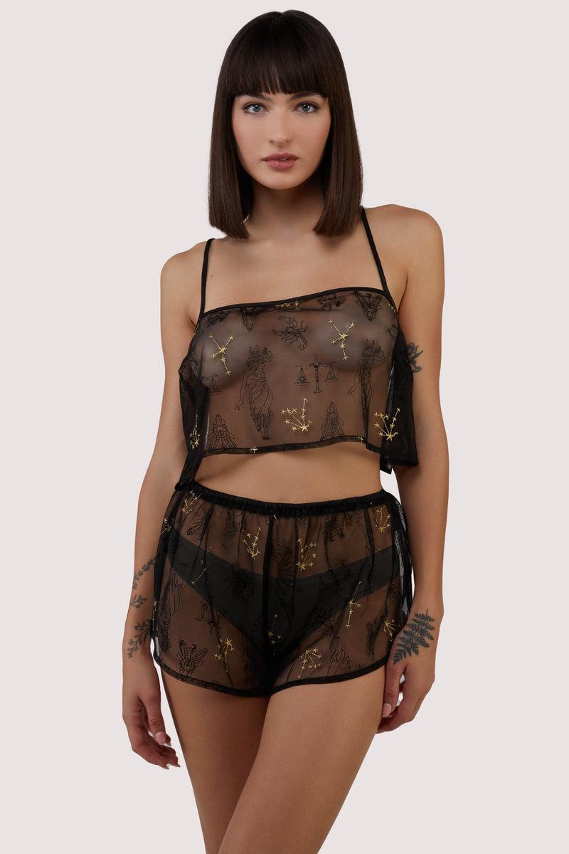 playful promises Faith Astrology Embroidery Sheer Cami Set
