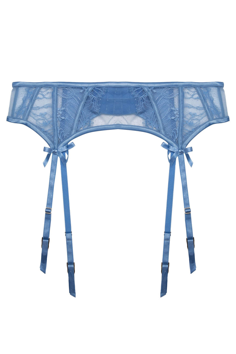 Playful Promises Fallon Cornflower Blue Lace Suspender