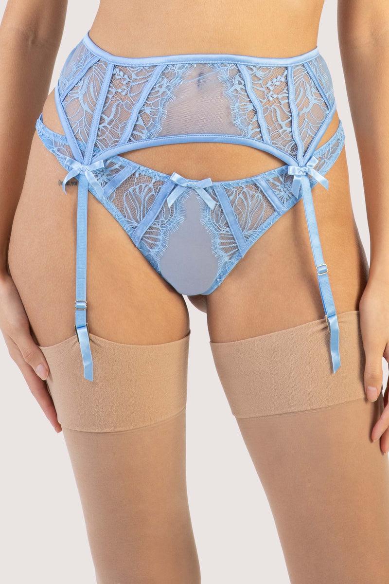 playful promises Fallon Cornflower Blue Lace Suspender