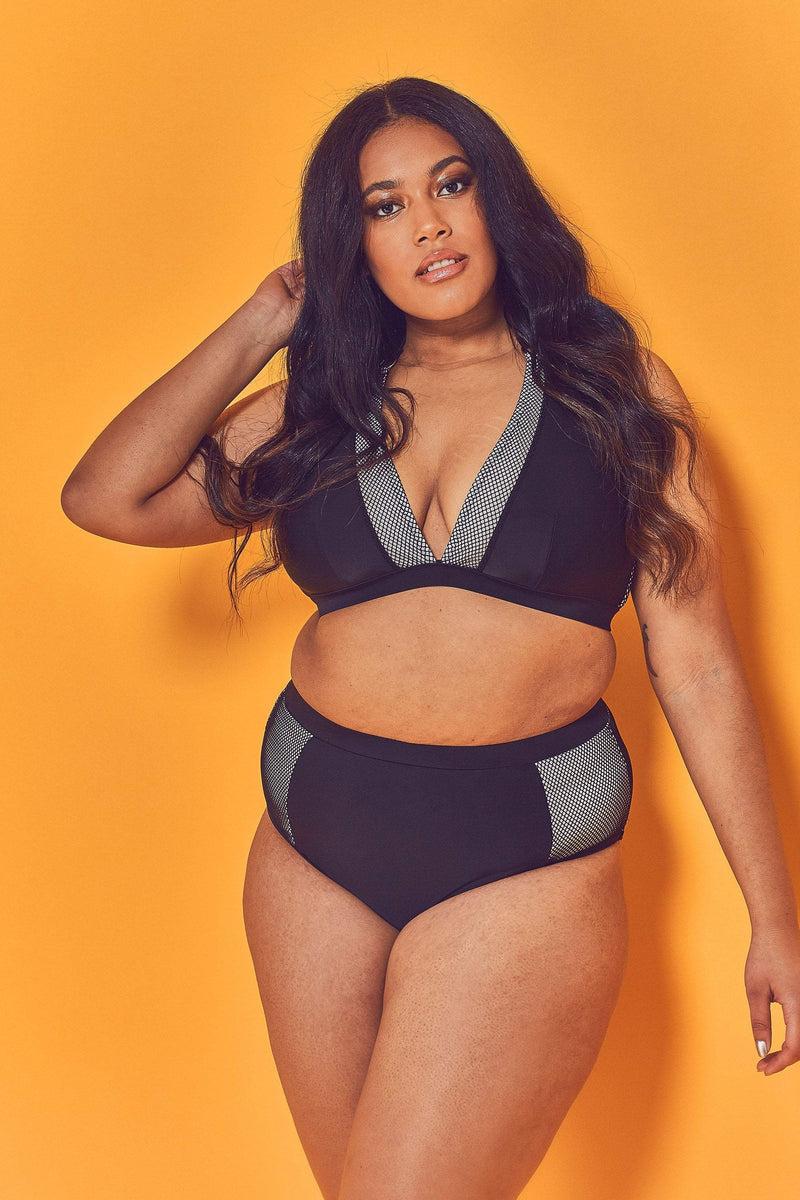 playful promises Fishnet Panel High Waist Brief Curve