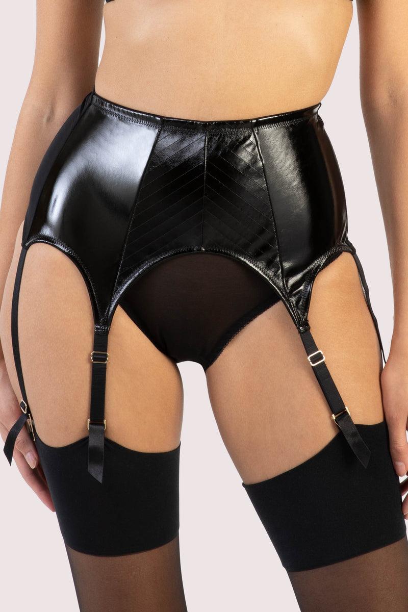 playful promises Genevieve Black PVC Suspender Belt
