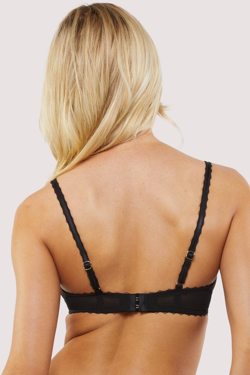 Playful Promises Grace Black Supportive Plunge Net Bra