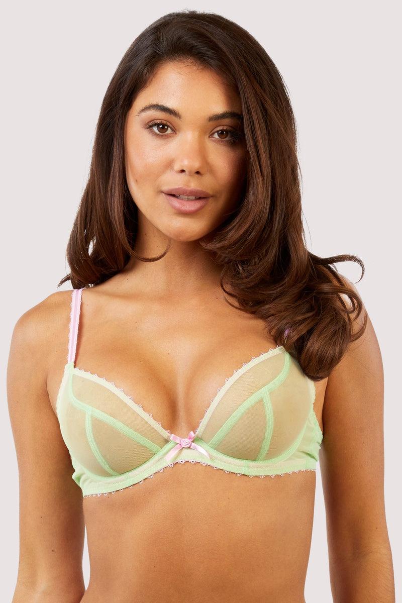 playful promises Grace Green Supportive Plunge Mesh Bra