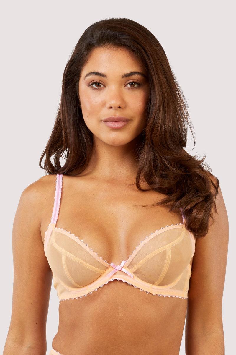 playful promises Grace Orange Supportive Plunge Net Bra