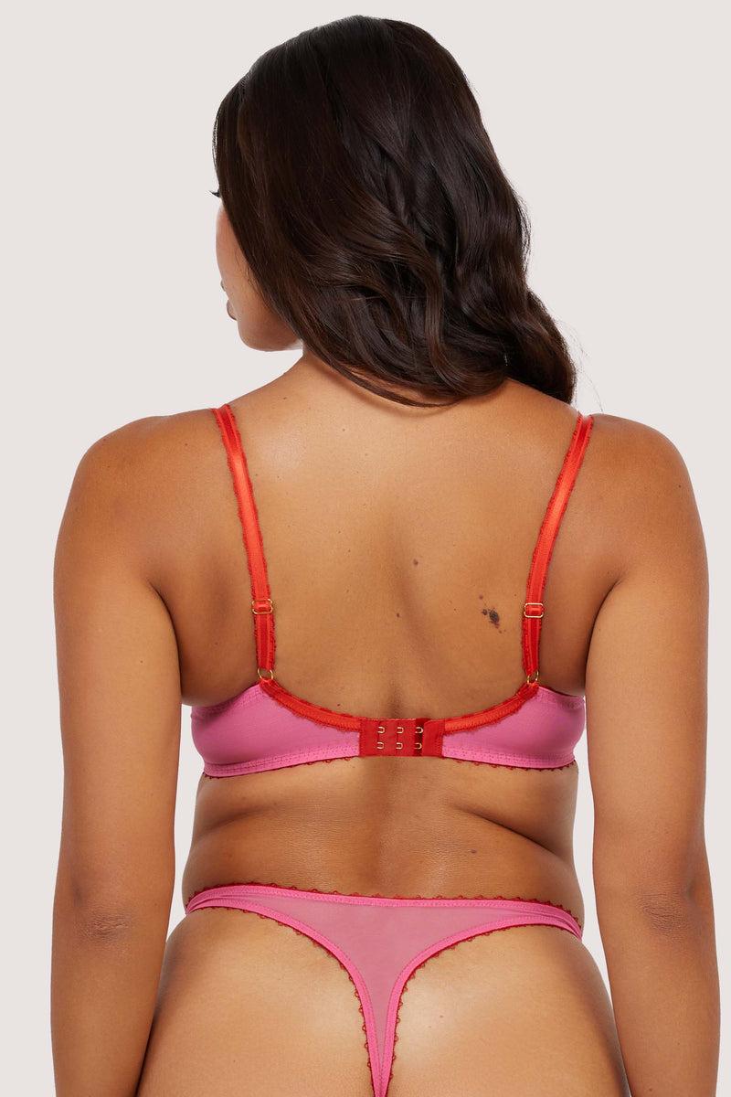 Playful Promises Grace Pink Supportive Net Plunge Bra
