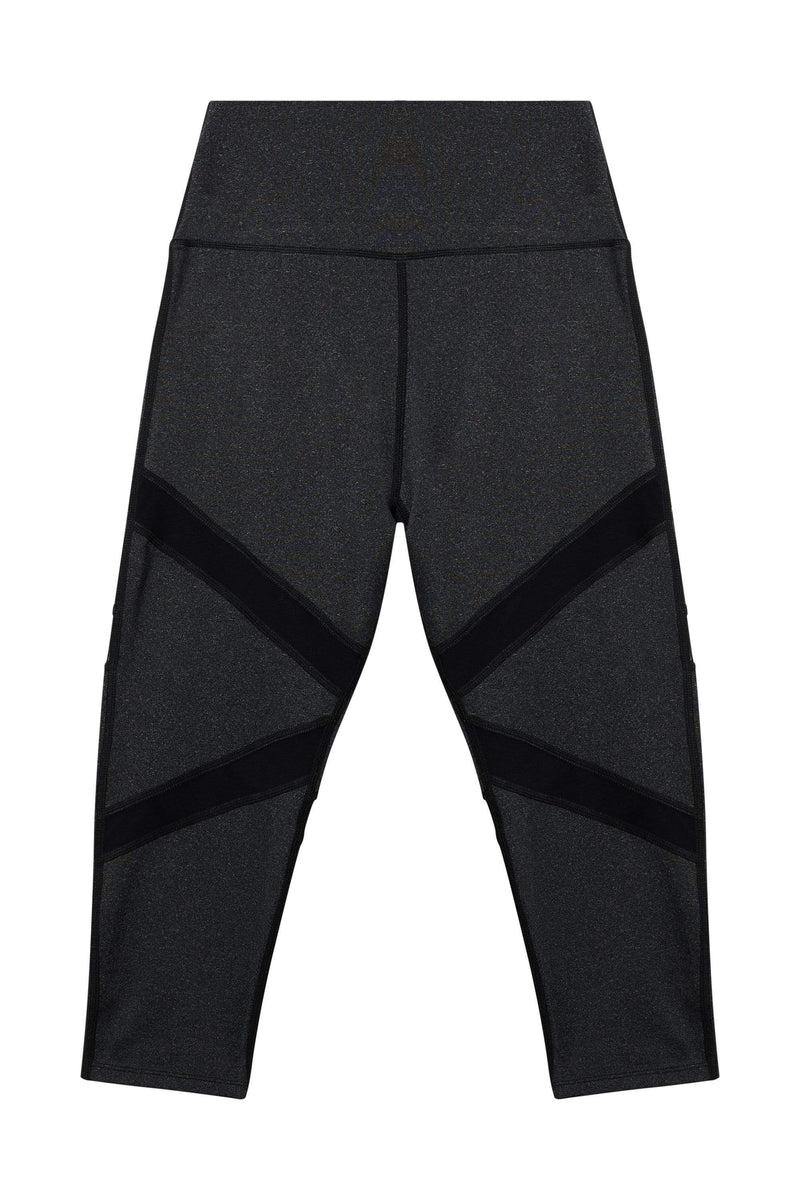 Playful Promises Grey Marl Mesh Panel Crop Leggings