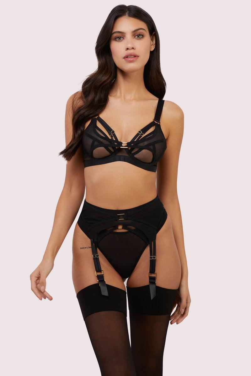 Playful Promises Holland Strappy Fishnet And Mesh Suspender Belt