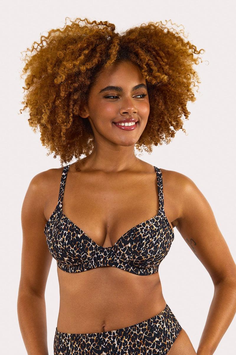 Playful Promises Juliet Leopard Print Mix & Match D+ Underwired Bikini Top