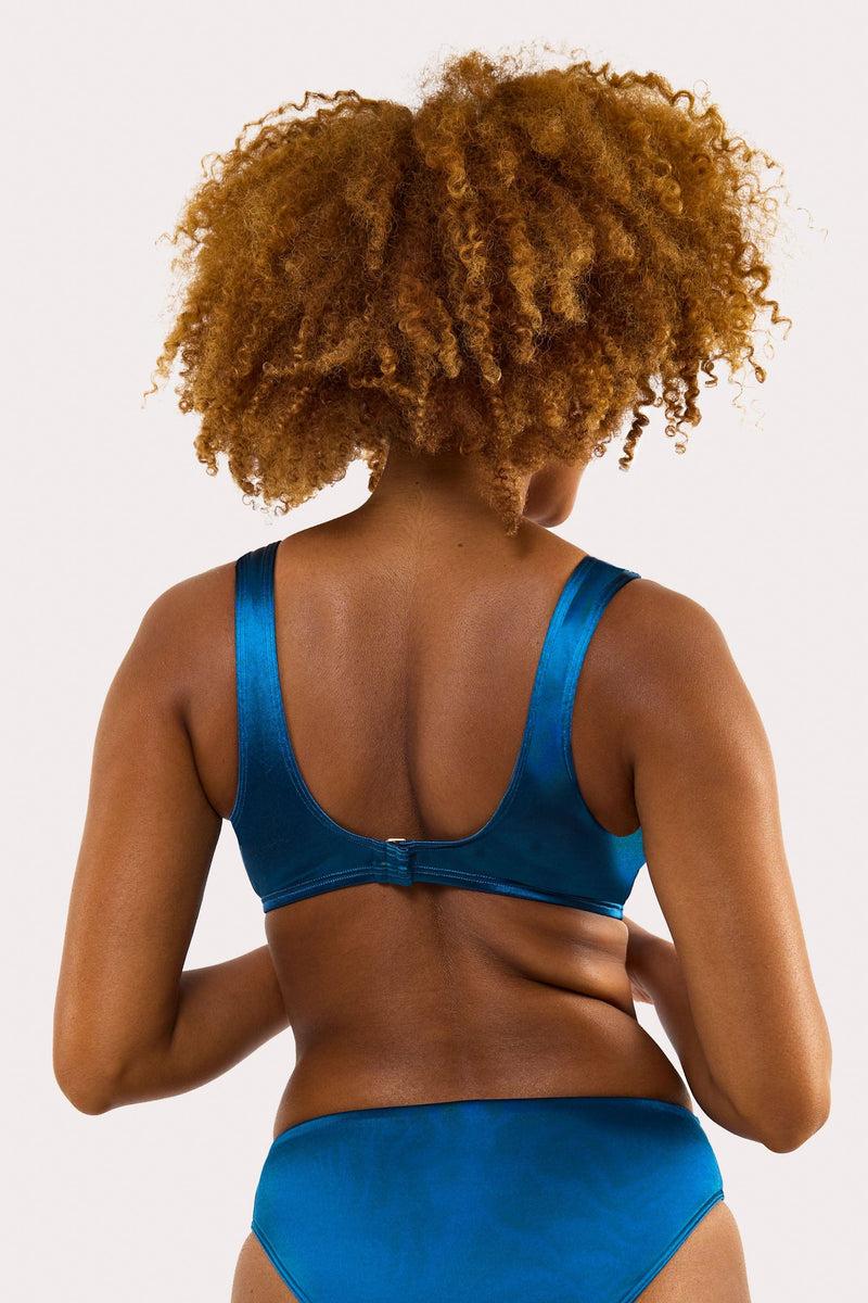 Playful Promises Kylie Teal Fuller Bust Square Neck Crop Top