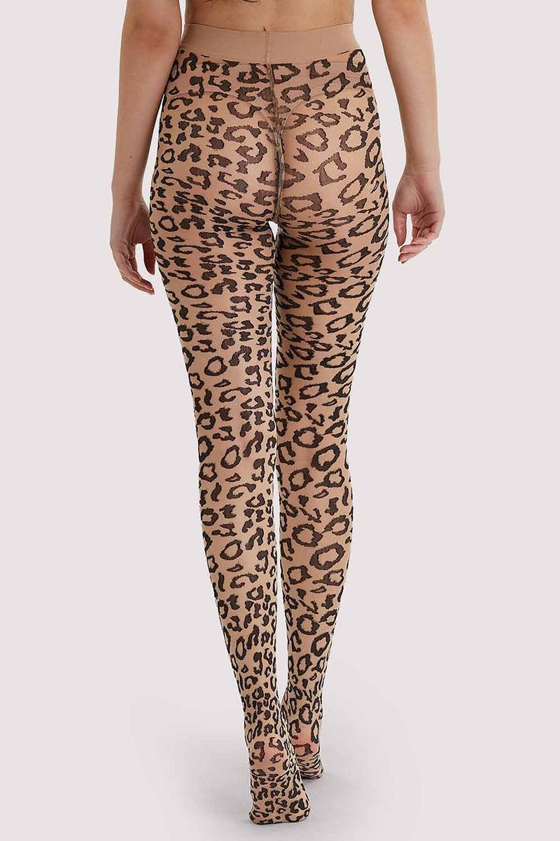 playful promises Leopard Knit Tights Light Nude/Black