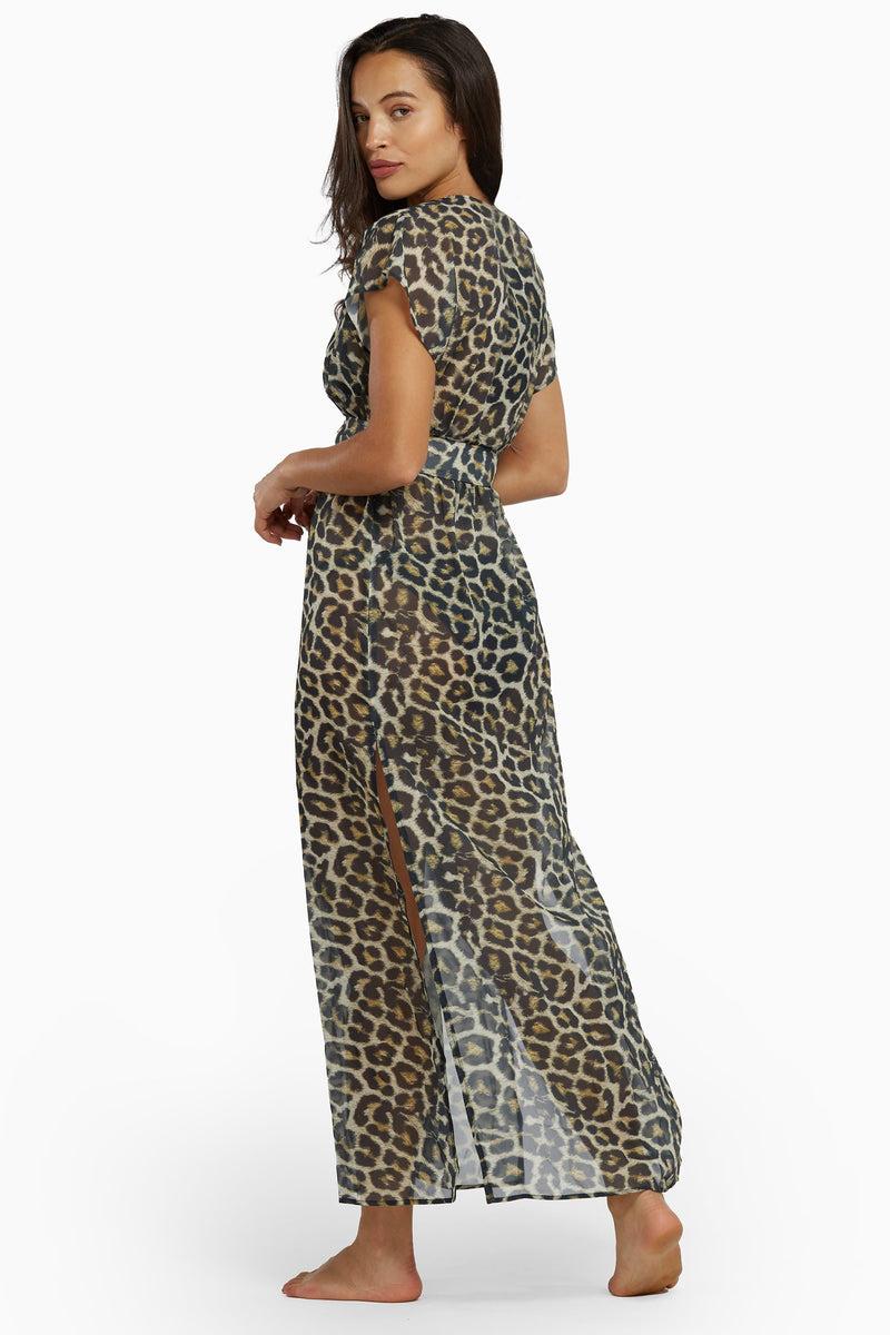 Playful Promises Leopard Print Maxi Cover Up Beach Dress