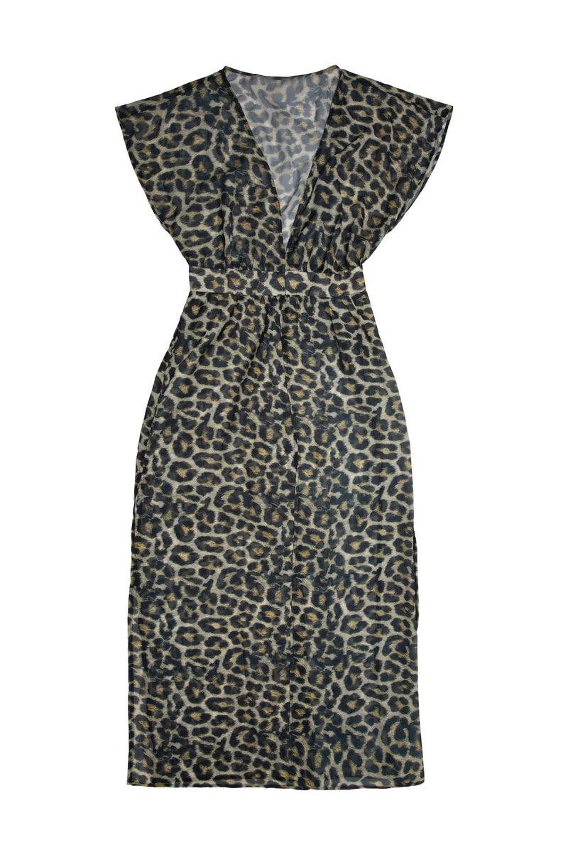 Playful Promises Leopard Print Maxi Cover Up Beach Dress
