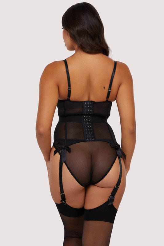 Playful Promises Lillian Black Floral Embroidery Basque