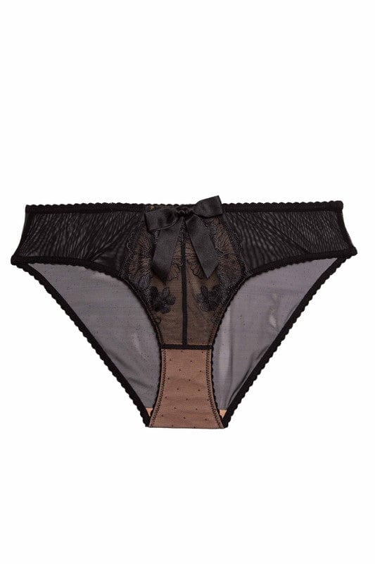 Playful Promises Lillian Black Floral Embroidery Brief