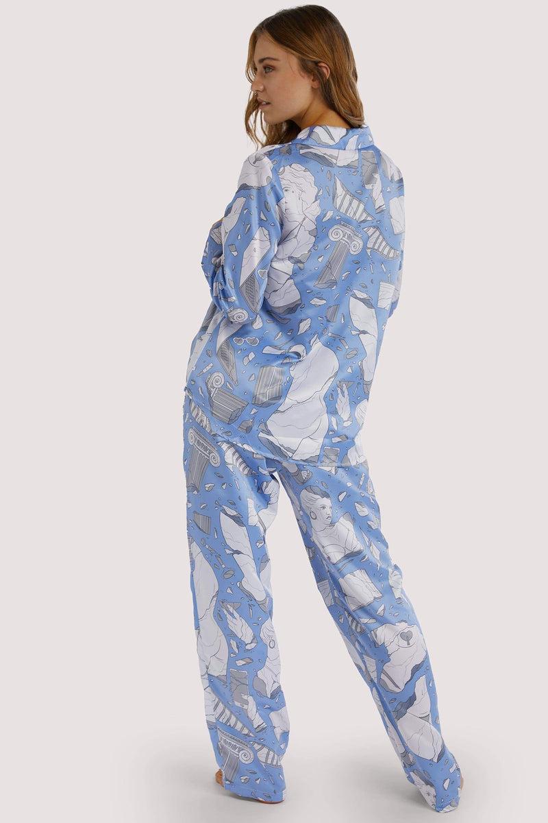 Playful Promises Logan Spector Recycled Blue Statues Long Sleeve Top