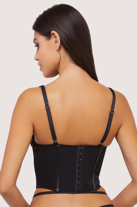 Playful Promises Maeve Black Vegan Leather Underbust Corset