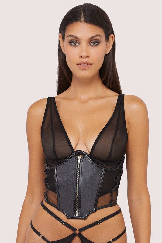playful promises Maeve Black Vegan Leather Underbust Corset