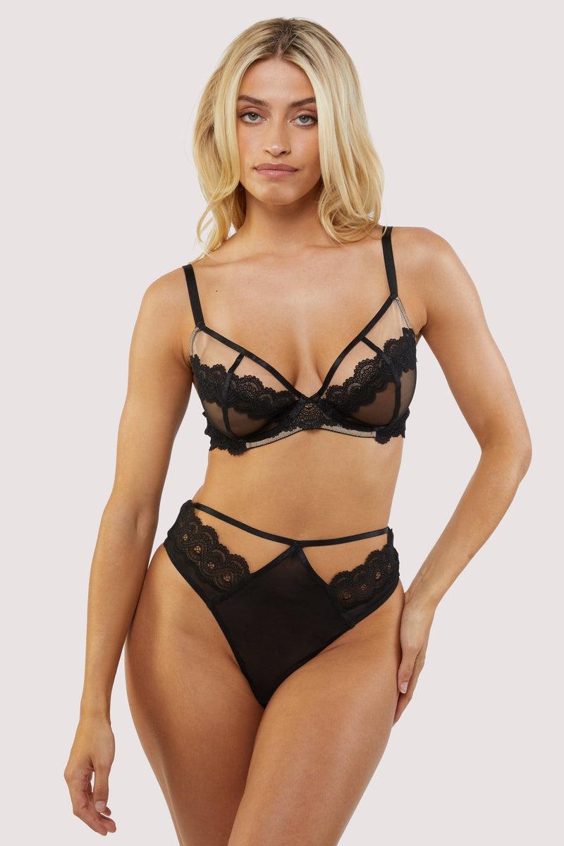 Playful Promises Maisie Black Lace Trim Balcony Bra