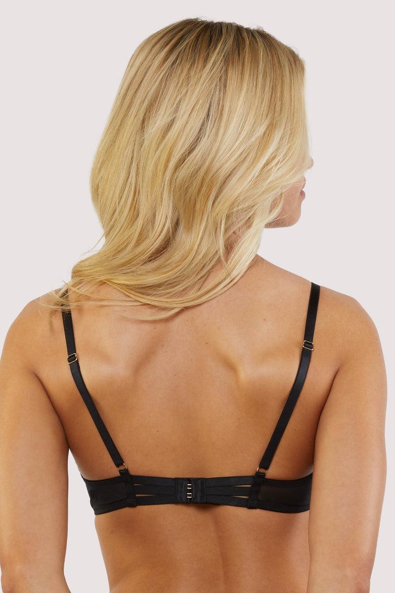 Playful Promises Mayla Black Floral Embroidered Plunge Bra