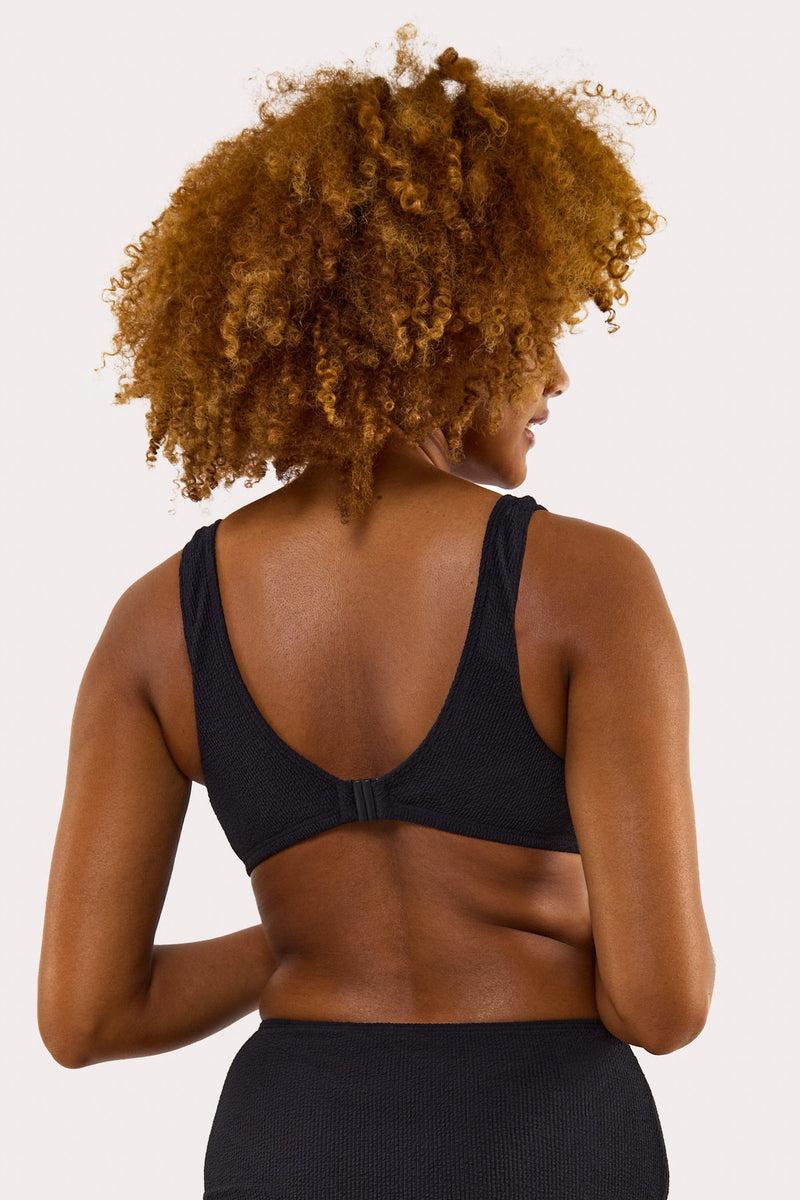 Playful Promises Mila Black Fuller Bust Scrunch Hidden Underwire Bikini Top