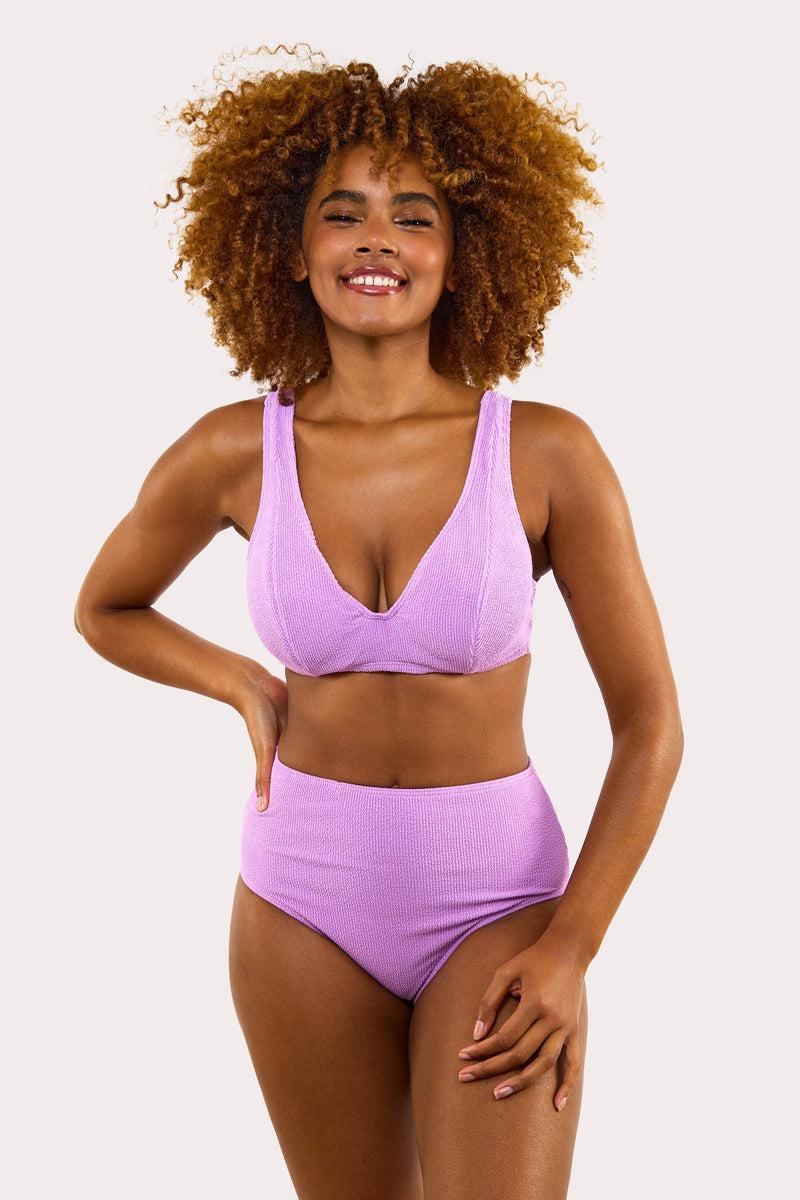 Playful Promises Mila Lilac Scrunch Hidden-Underwire Bikini Top