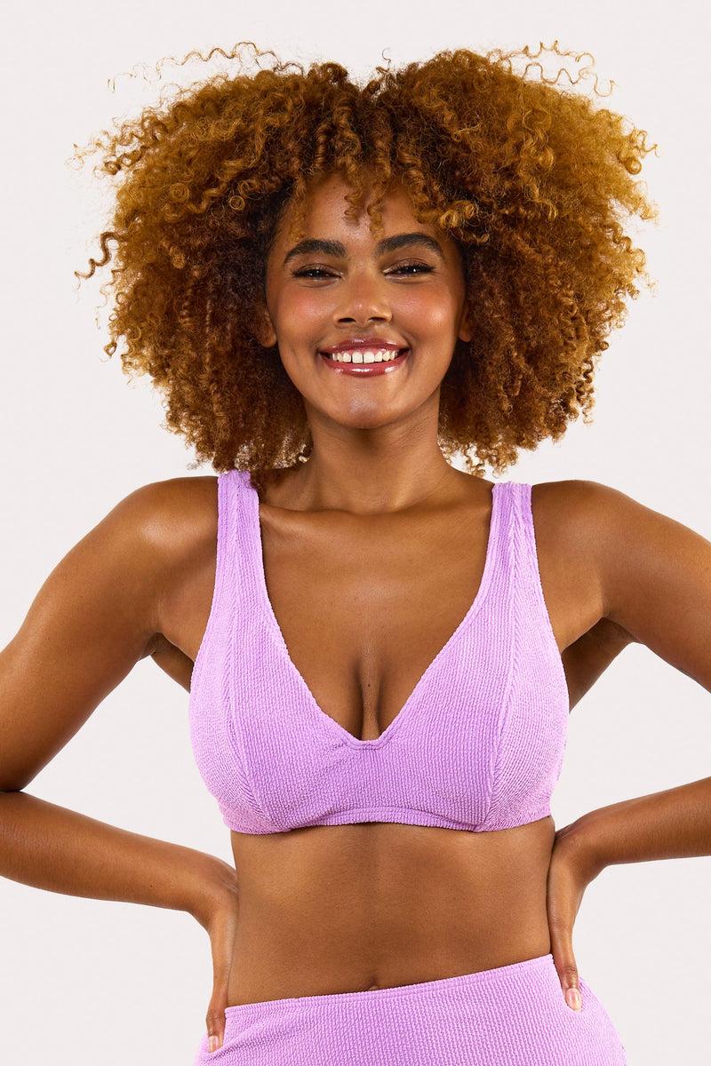 playful promises Mila Lilac Scrunch Hidden-Underwire Bikini Top