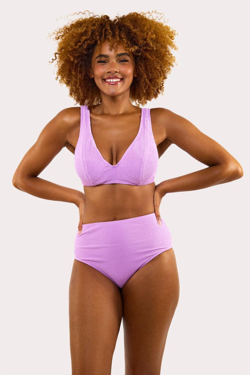 Playful Promises Mila Lilac Scrunch High-Waisted Bikini Bottom