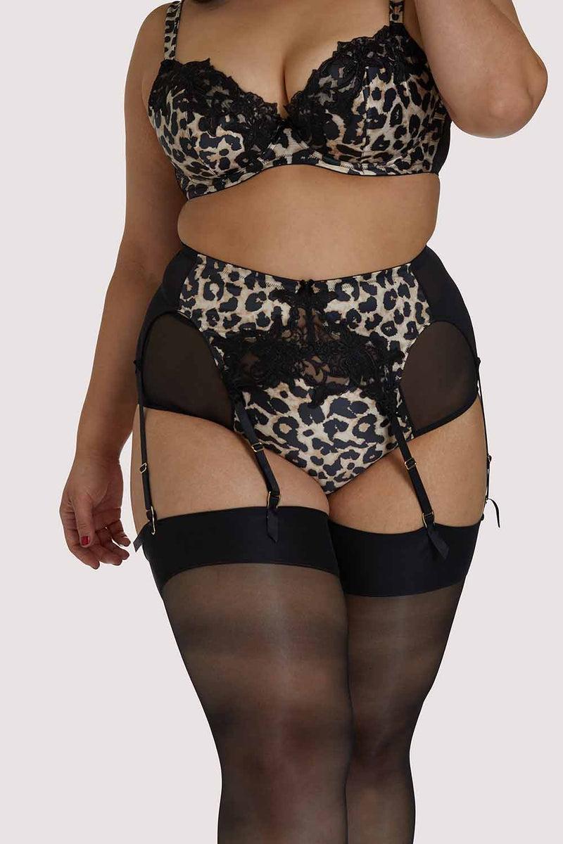 playful promises Millicent Leopard Curve Suspender Belt
