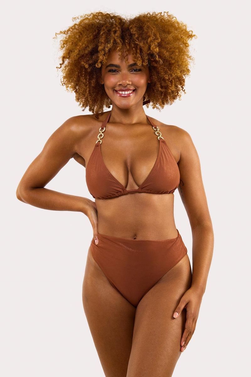 Playful Promises Morgan Bronze Glitter Mix & Match High-Waist Brief