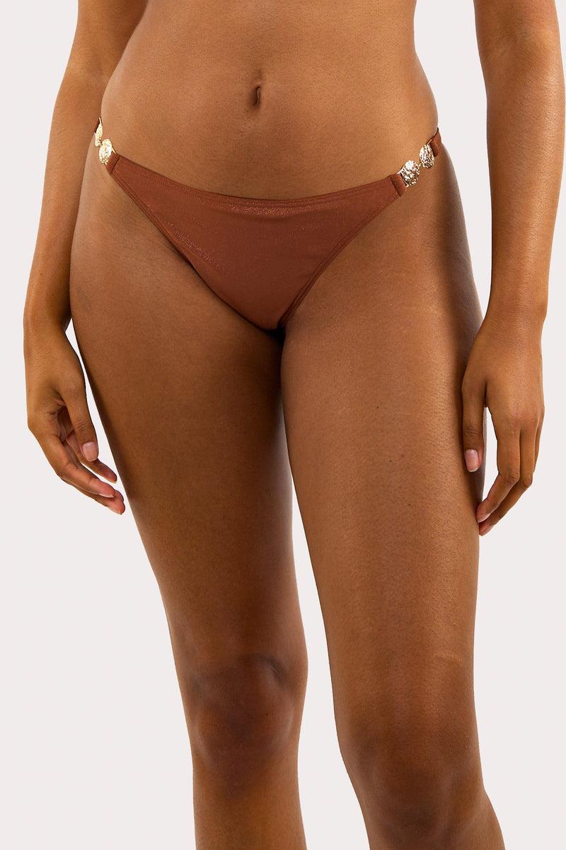 playful promises Morgan Bronze Glitter Mix & Match Tanga Bikini Bottoms
