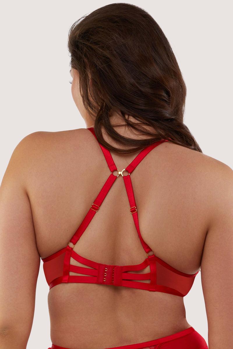 Playful Promises Natalia Red Eyelash Lace Plunge Bra