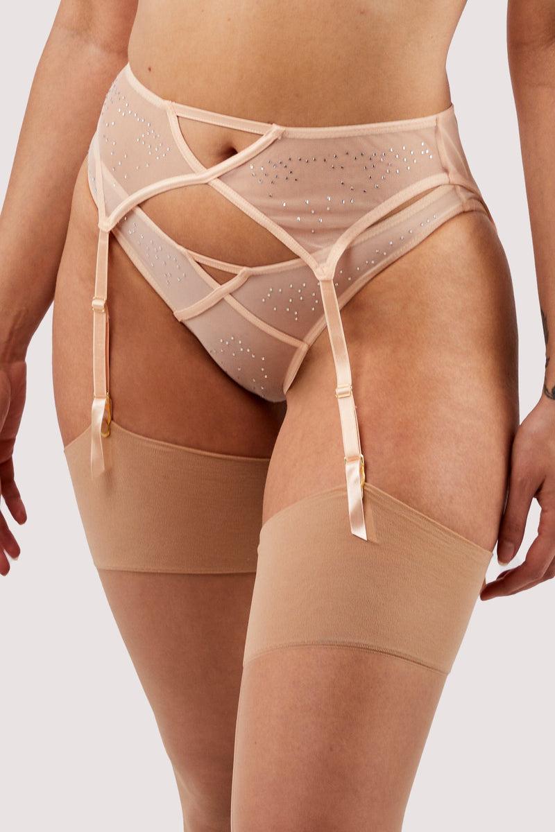 Playful Promises Nola Toffee Diamante Studded Suspender
