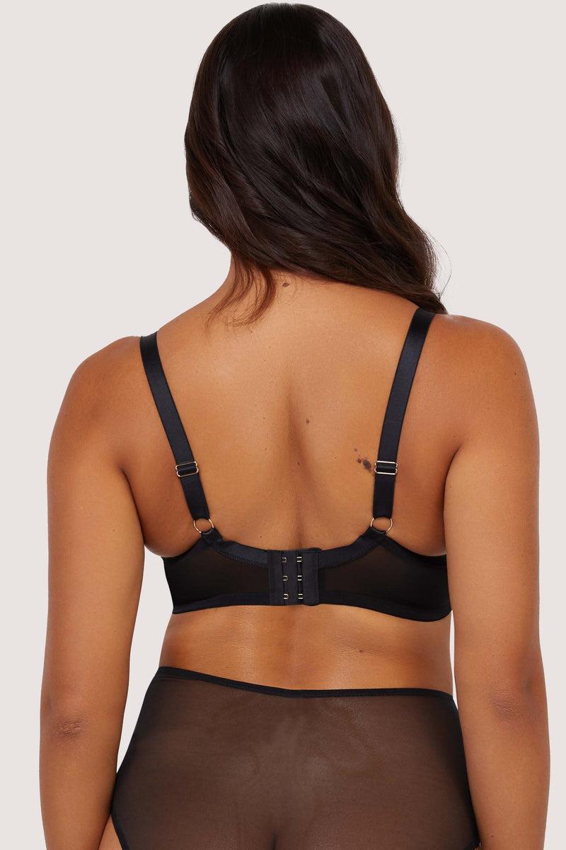 Playful Promises Olivia Black Contrast Embroidery Balconette Bra