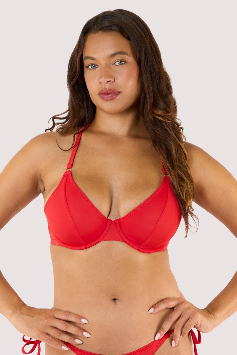 Playful Promises Paloma Red Underwired Halterneck Bikini Top